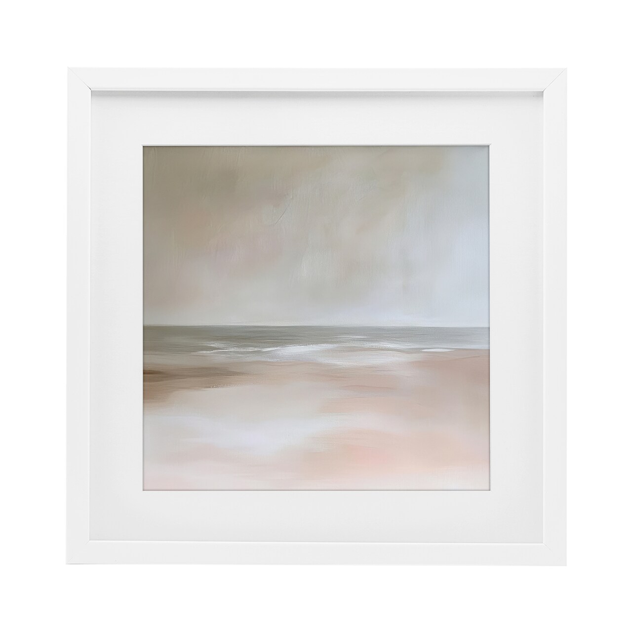 Stupell Industries Muted Landscape Soft Coast Framed Print Under Glass, design by Petal Prints Design
